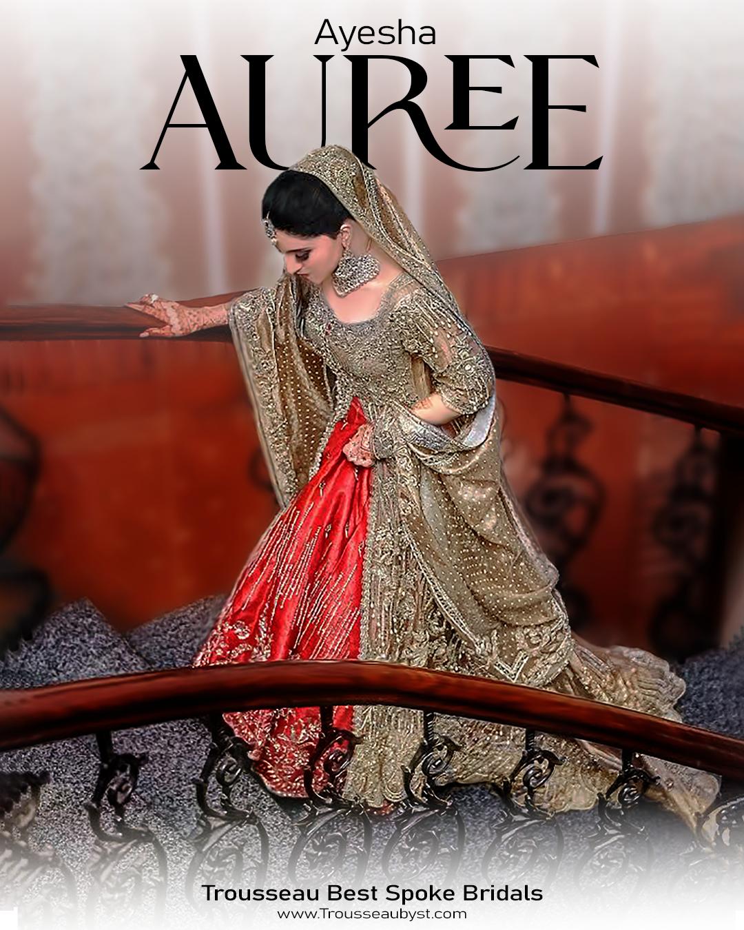 Auree  Ayesha’s Couture Bridal in Gold & Red