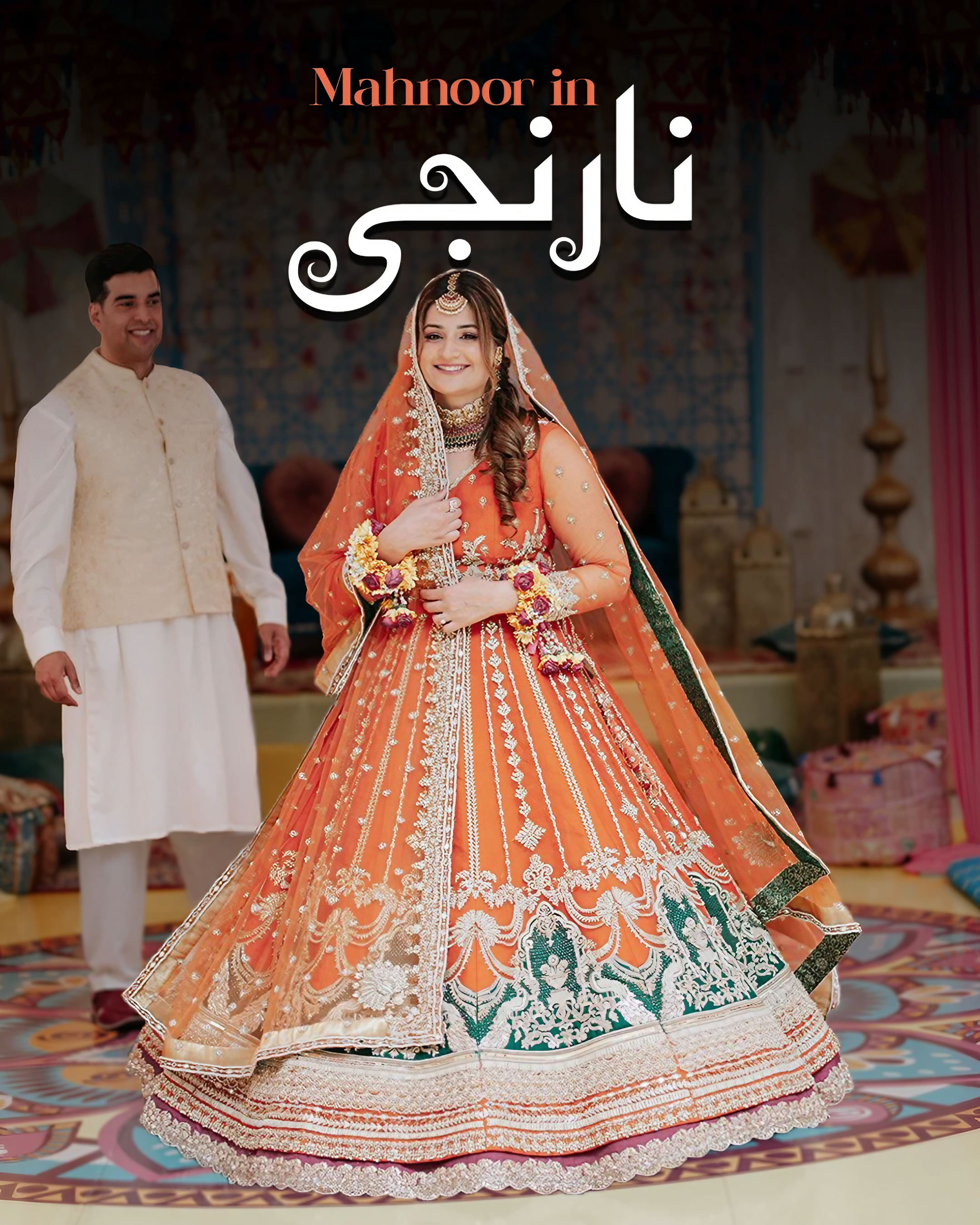 Mahnoor’s Noranji Bridal Orange & Green Edition